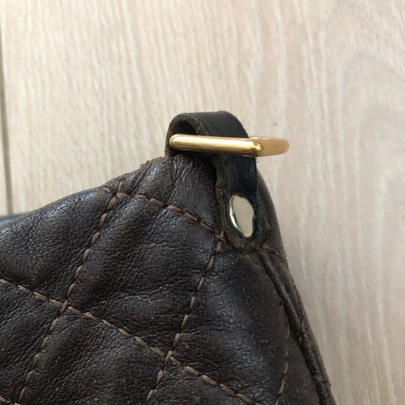 Clare V. Los Angeles Quilted Leather Hand Bag in Brown & Olive Green - Picture 9 of 14